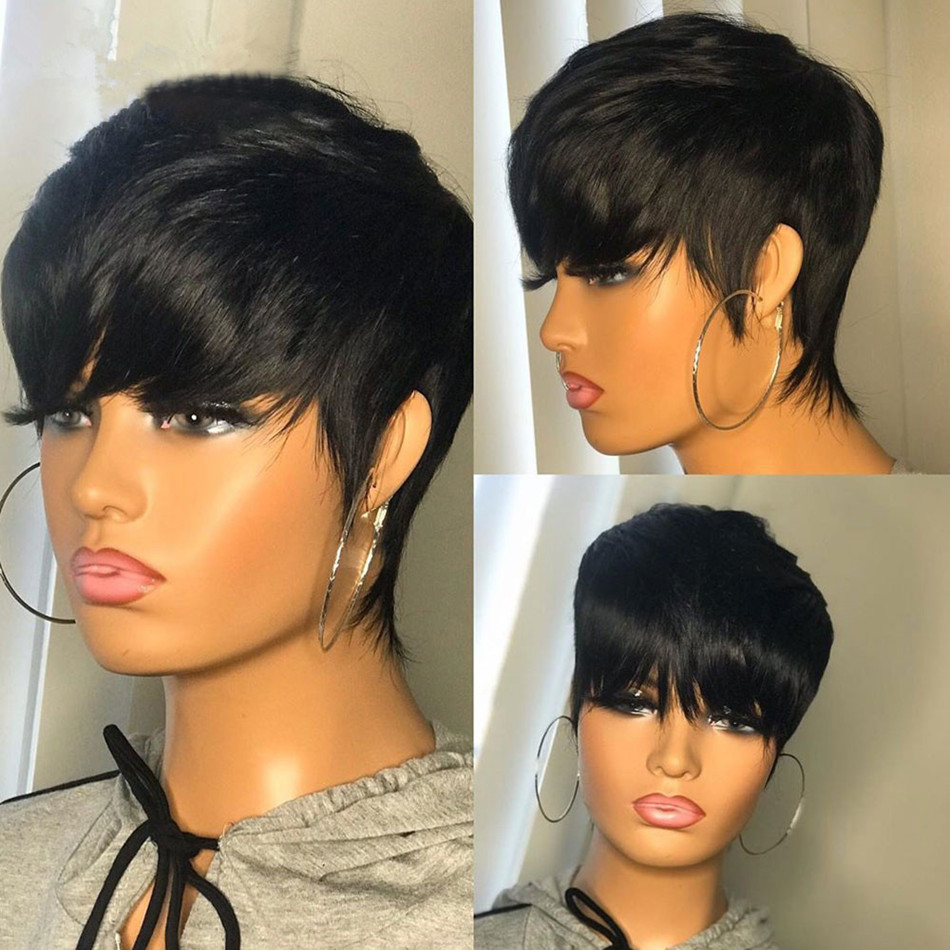 Short Pixie Cut Wig Human Hair Cheap - Perruques courtes en cheveux humains, coupe