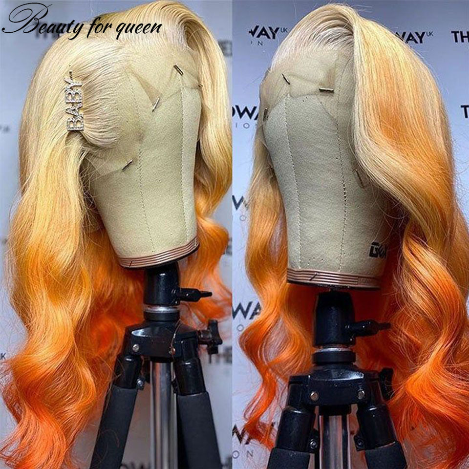 613 Blonde Body Wave Lace Front Wig - Gingembre 613 Orange vague de corps