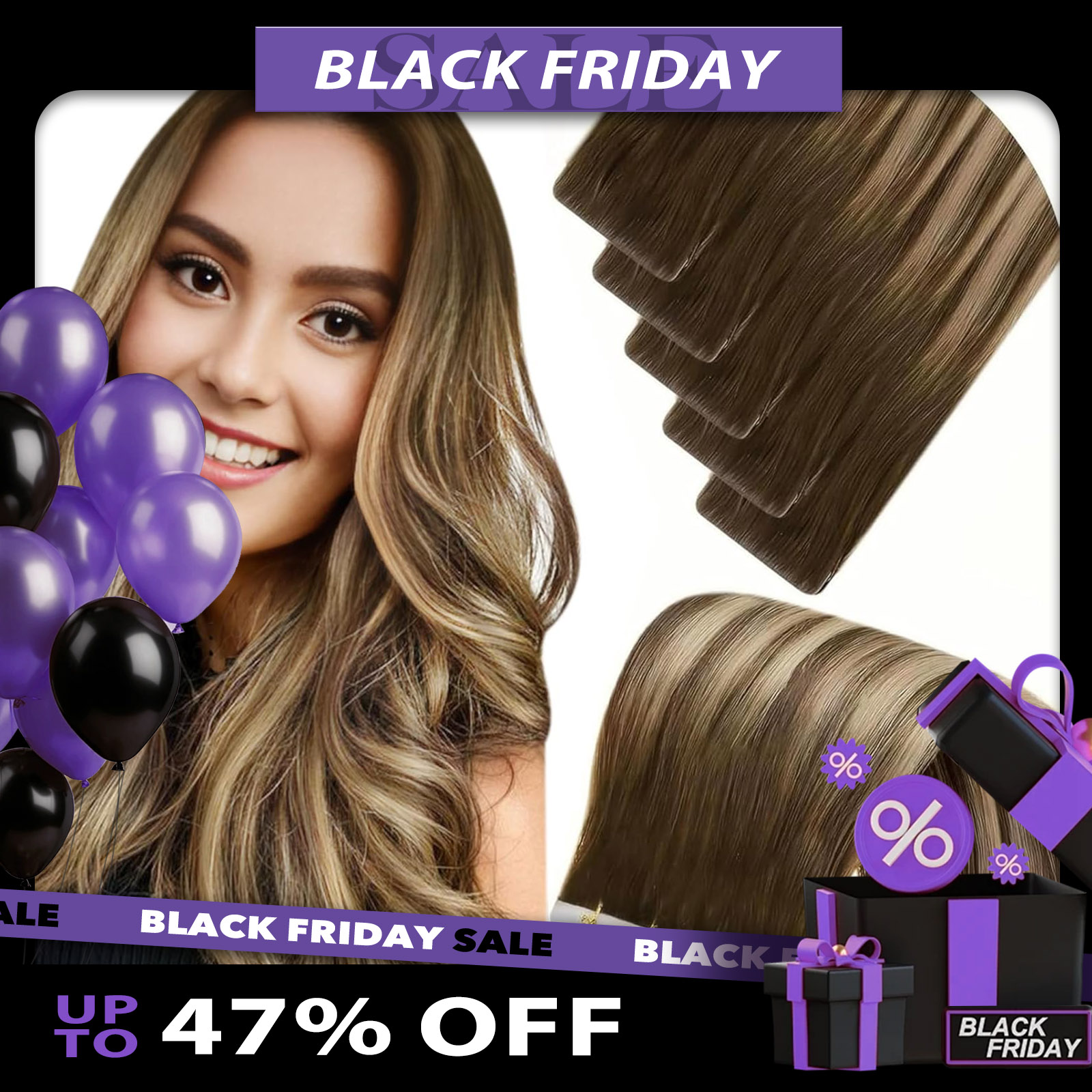 Invisible Tape In Extensions Real Hair - LaaVoo ruban d'injection Invisible dans l'extension