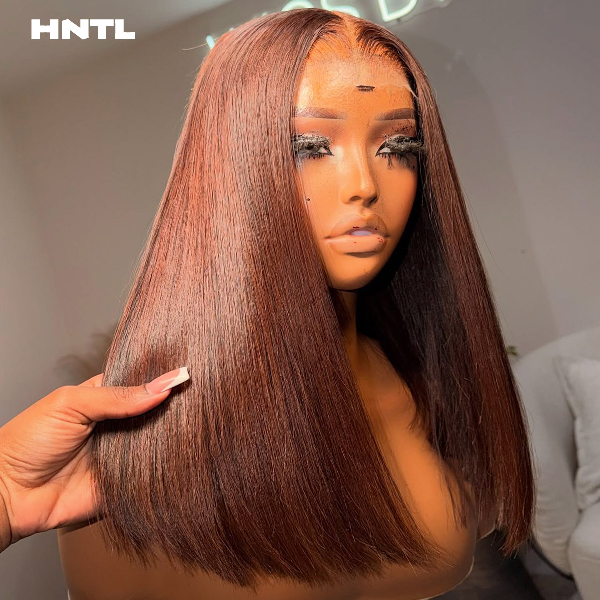 Pre Parted 13X4 Lace Front Bob Wig - Perruque Bob Courte Brune Sans Colle