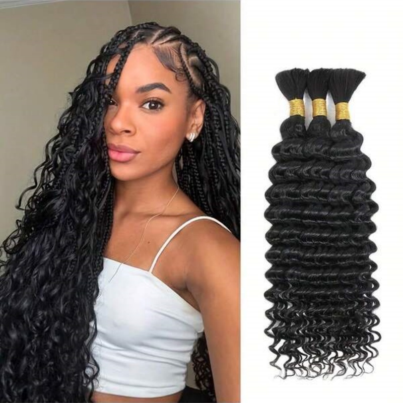 Water Wave Bulk Human Hair For Braiding - 2 paquets vague d'eau en vrac