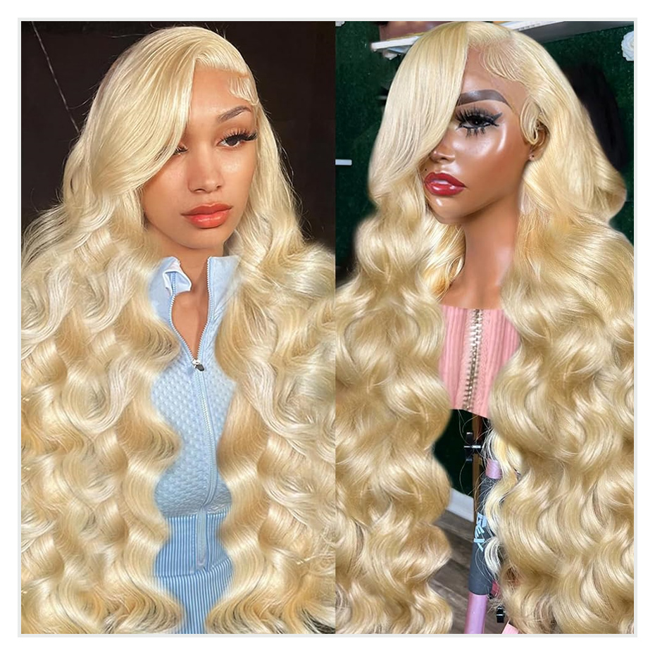 613 Blonde Body Wave Lace Front Wig - 613 miel blond 13x4 dentelle avant