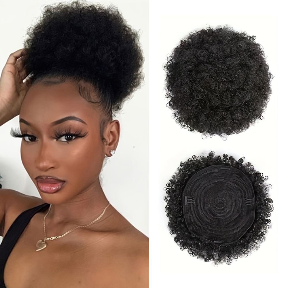 Drawstring Afro Curly Puff Ponytail - Afro crépus bouffées 100% cheveux humains