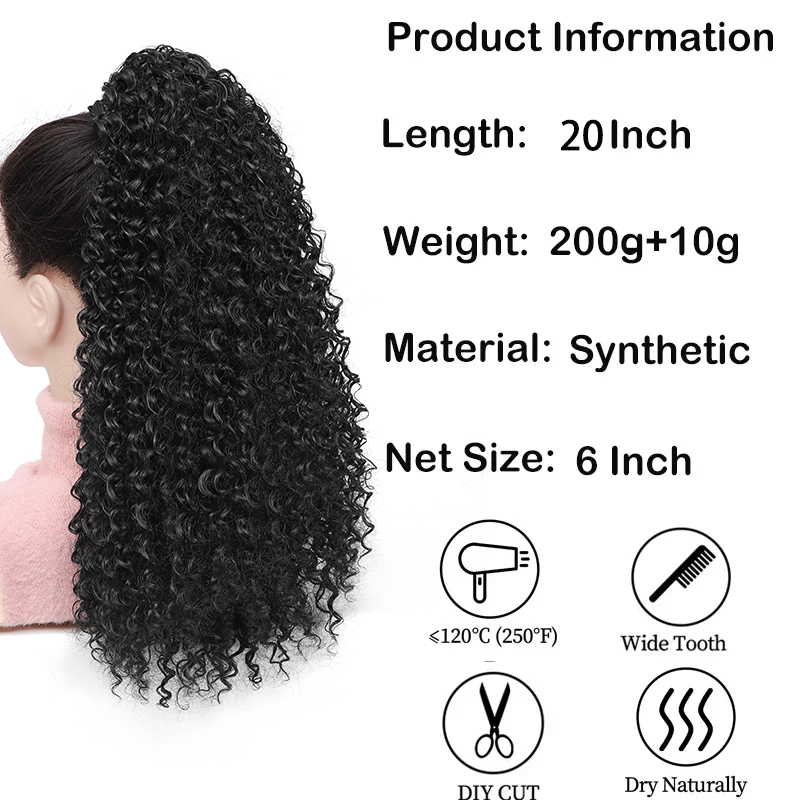 Longue bouclée cordon queue de - Drawstring Afro Curly Puff Ponytail avis et prix