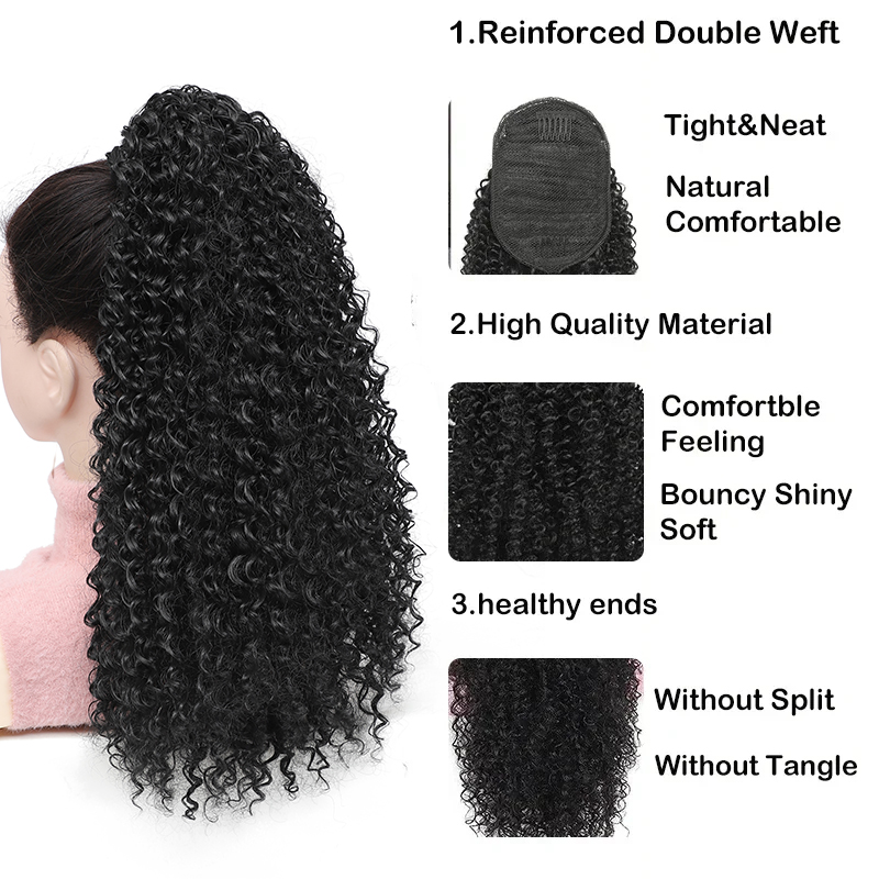 Longue bouclée cordon queue de - Drawstring Afro Curly Puff Ponytail avis et prix