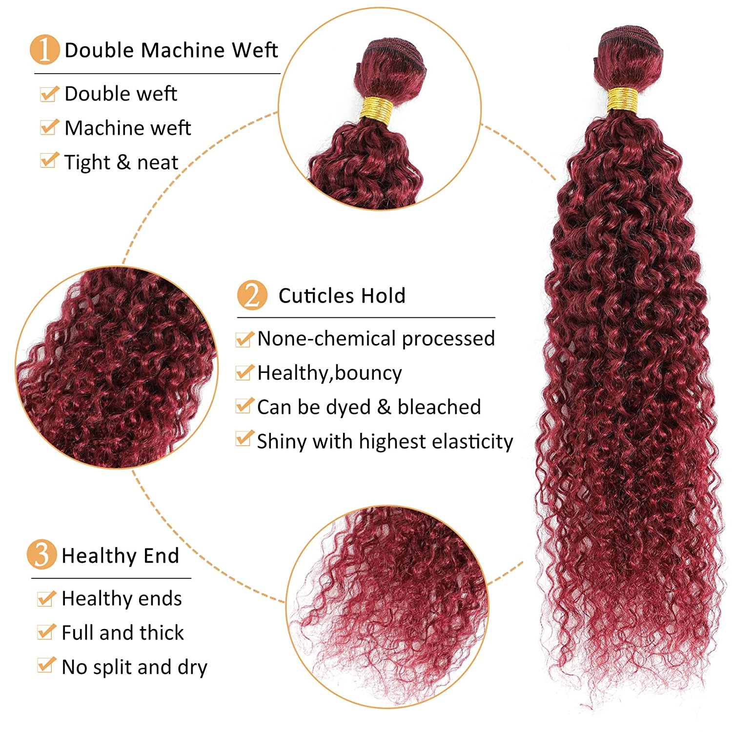 12A Bundles de cheveux humains - Deep Wave 3 Bundles With Closure avis et prix