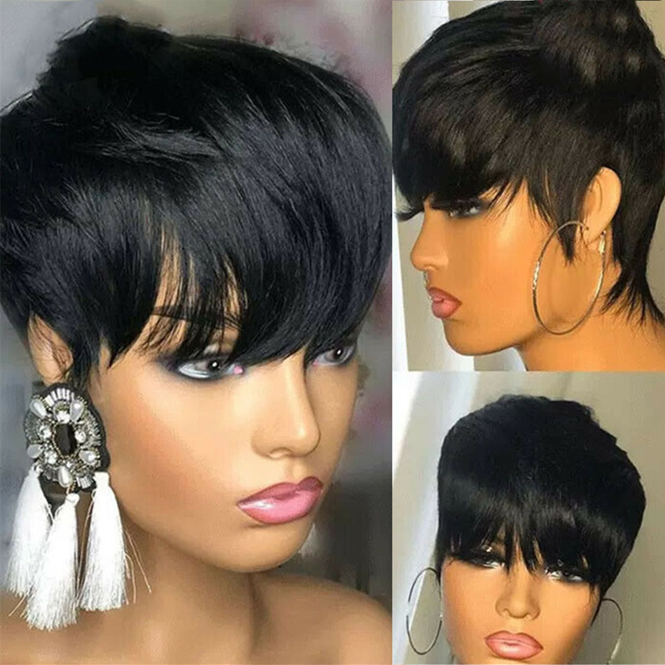 Perruques courtes en cheveux h - Short Pixie Cut Wig Human Hair Cheap avis et prix