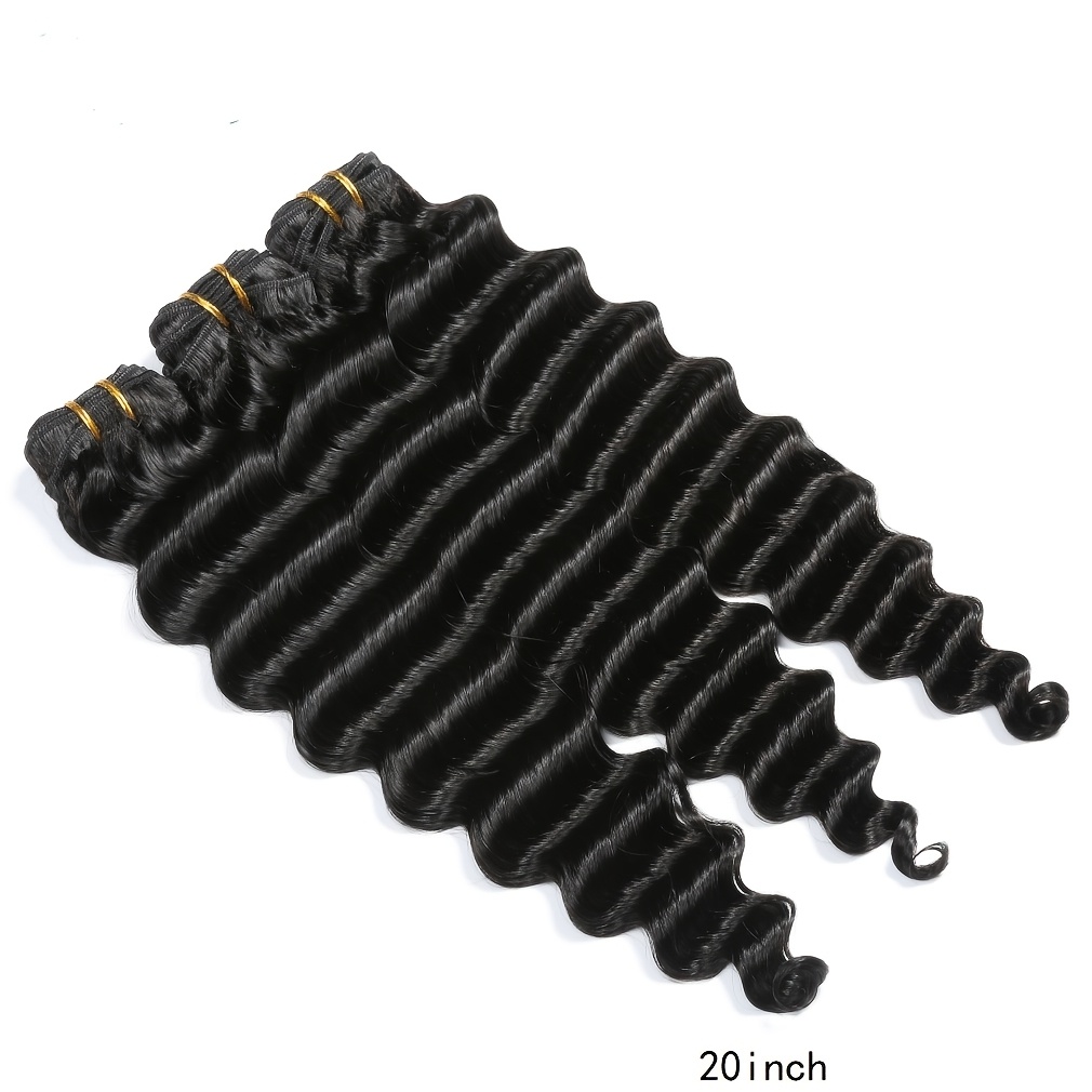 Extensions de cheveux humains  - Deep Wave 3 Bundles With Closure avis et prix