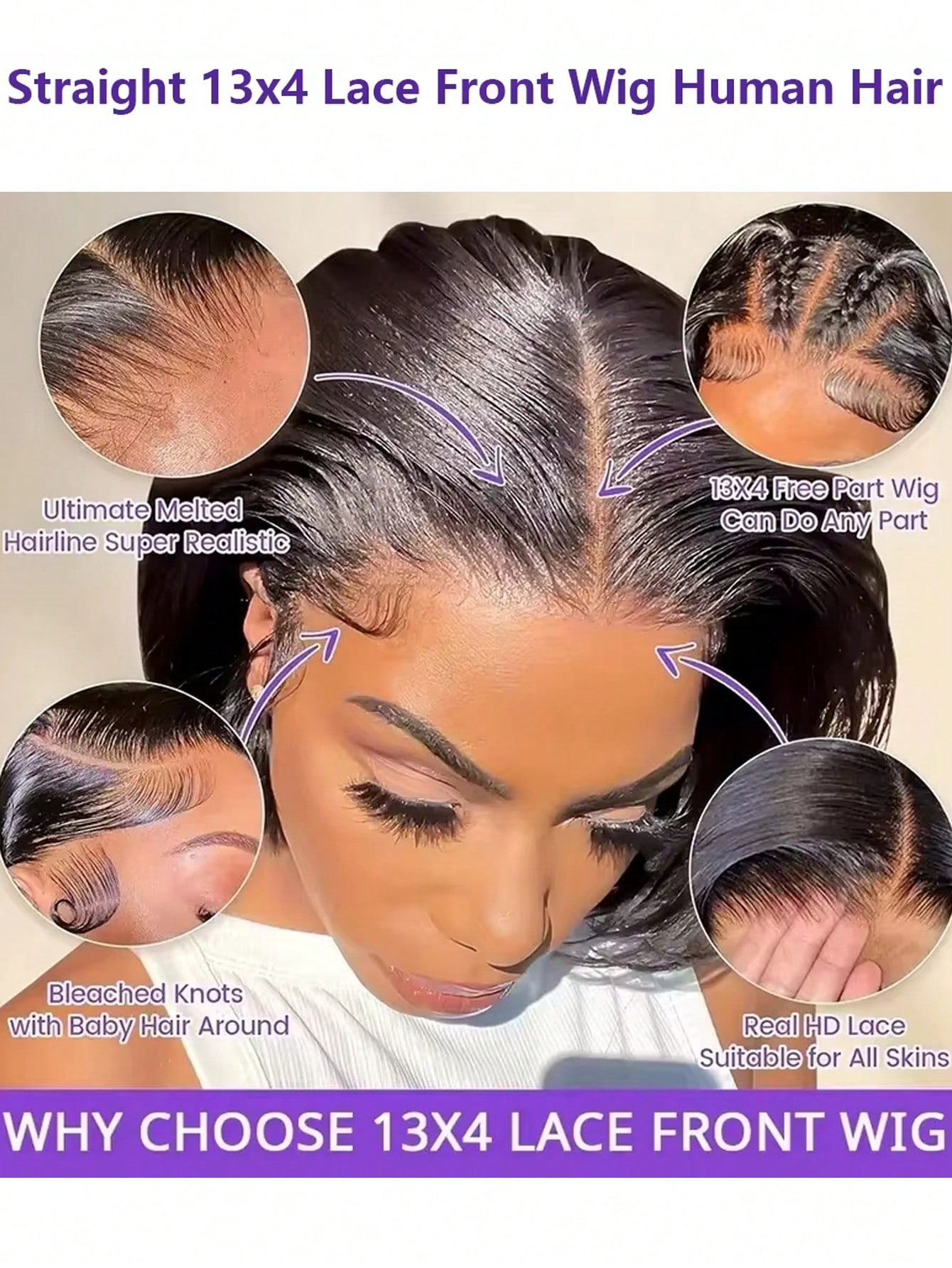 Perruques Gowik à densité 250  - Pre Parted 13X4 Lace Front Bob Wig avis et prix