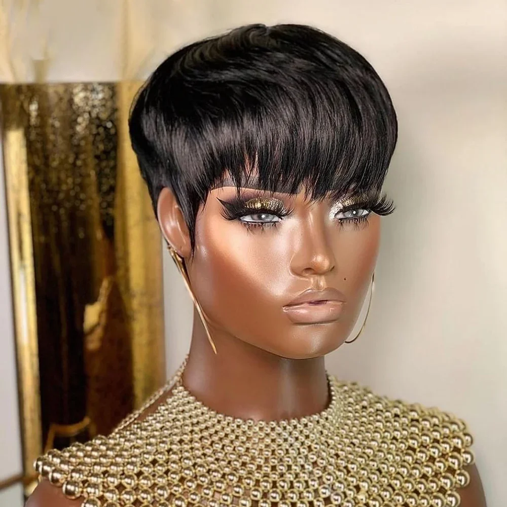 Perruque Bob courte droite cou - Short Pixie Cut Wig Human Hair Cheap avis et prix