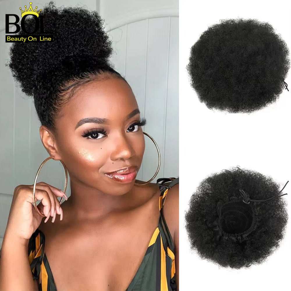Extension de queue de cheval a - Drawstring Afro Curly Puff Ponytail avis et prix