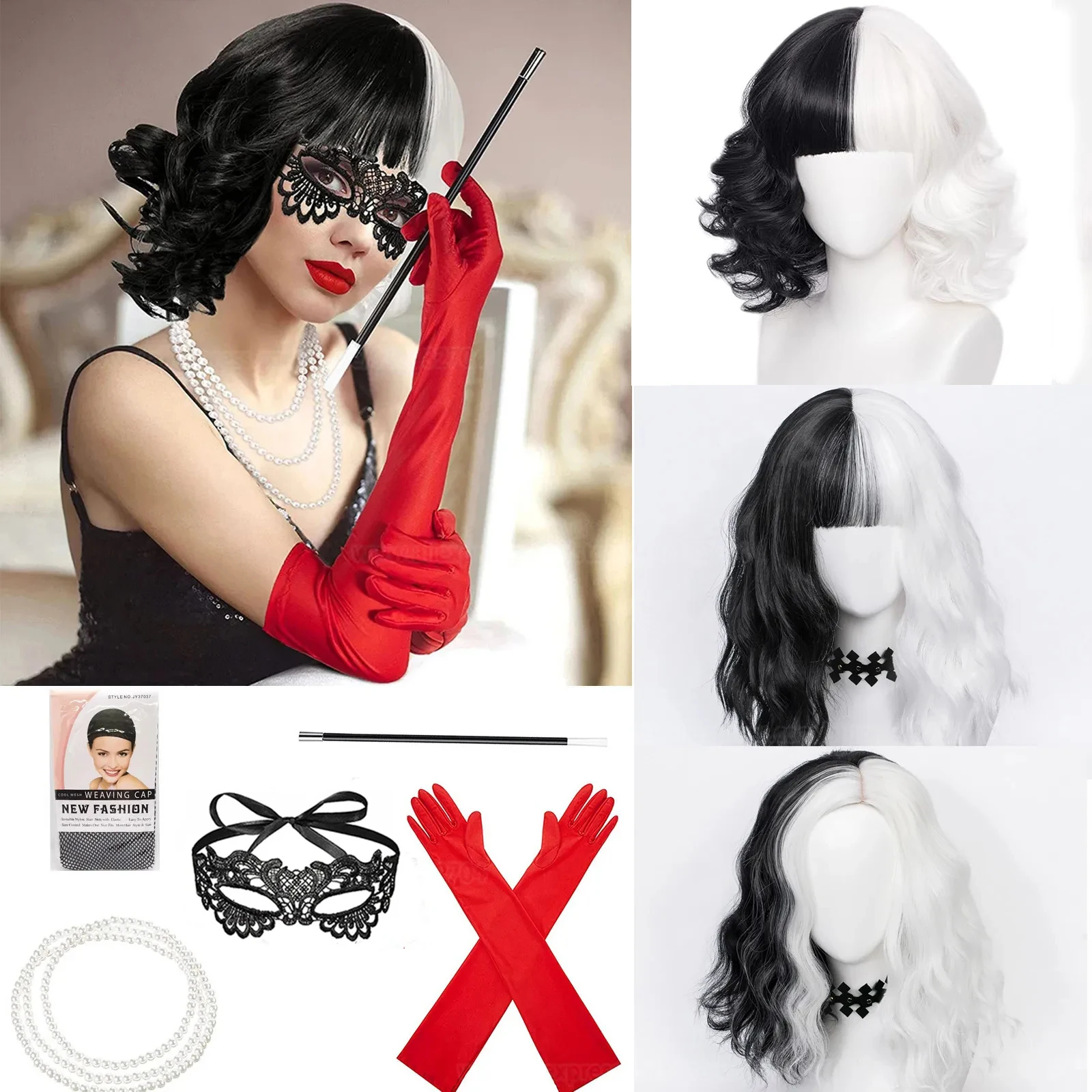 Perruque de cosplay Cruella de - Synthetic Braided Wigs For Black Women avis et prix