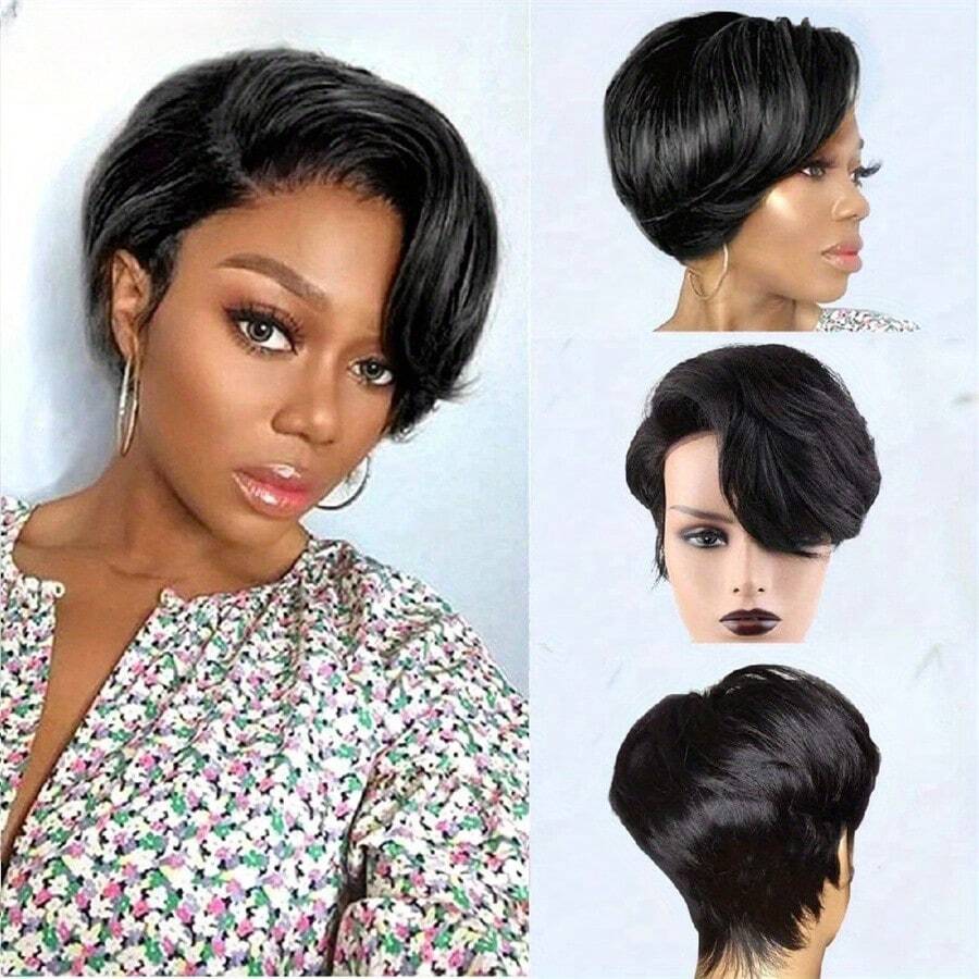 Perruque courte coupe pixie en - Short Pixie Cut Wig Human Hair Cheap avis et prix