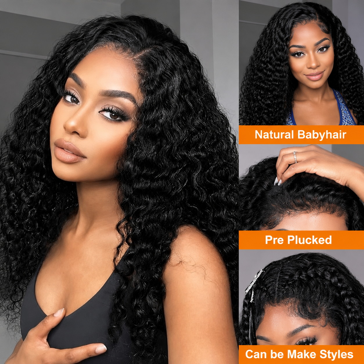Perruques ultra ajustées boucl - Hd Lace Frontal Wig Human Hair Pre Plucked avis et prix