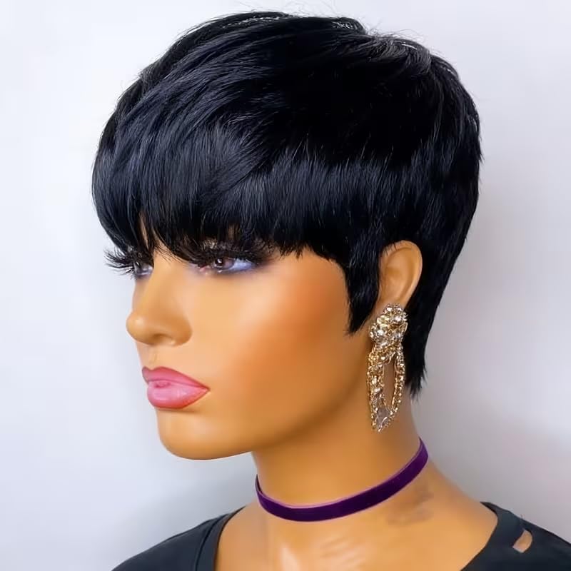 Perruques courtes en cheveux h - Short Pixie Cut Wig Human Hair Cheap avis et prix