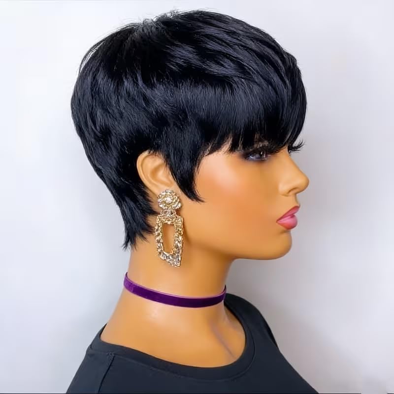 Perruques courtes en cheveux h - Short Pixie Cut Wig Human Hair Cheap avis et prix