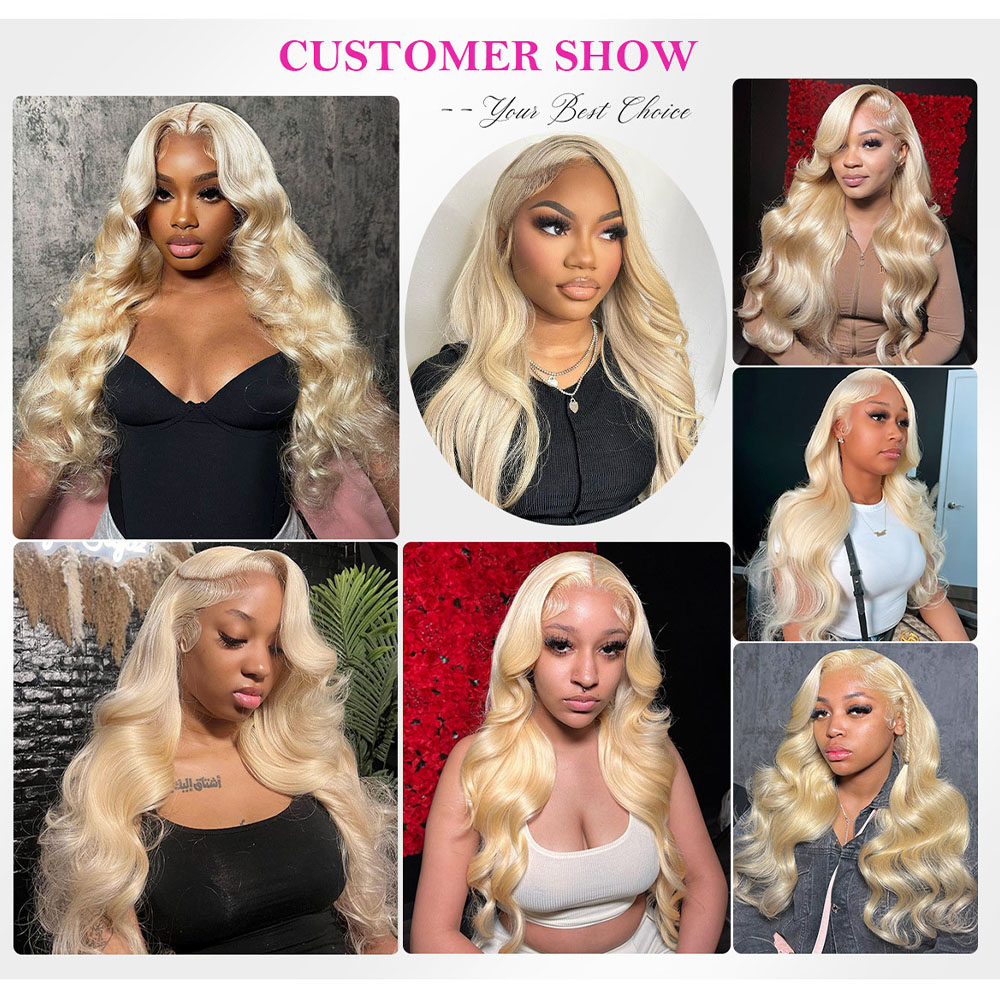 Perruque de cheveux humains bl - 613 Blonde Body Wave Lace Front Wig avis et prix