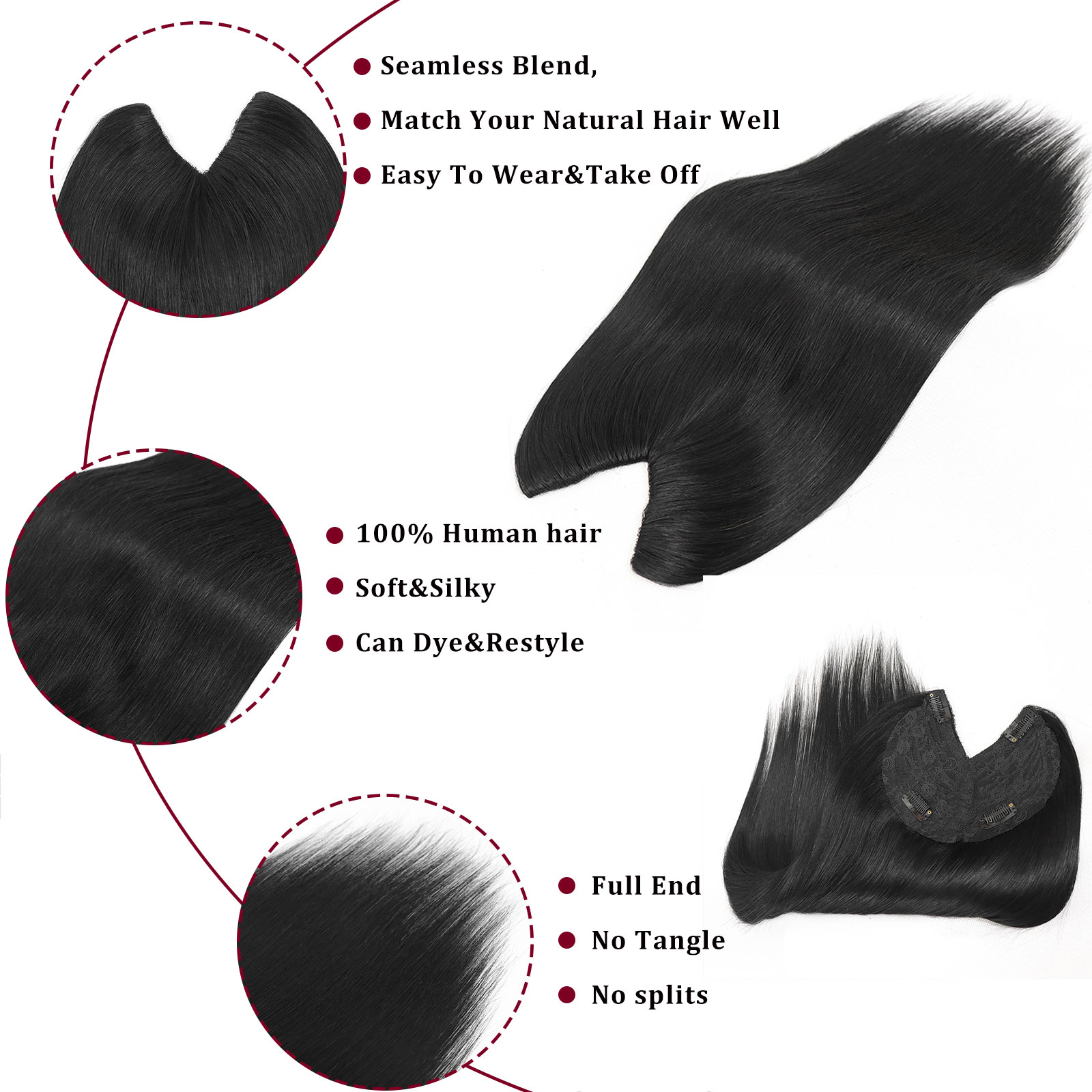 Extensions de cheveux humains  - Seamless Clip In Hair Extensions Human Hair avis et prix