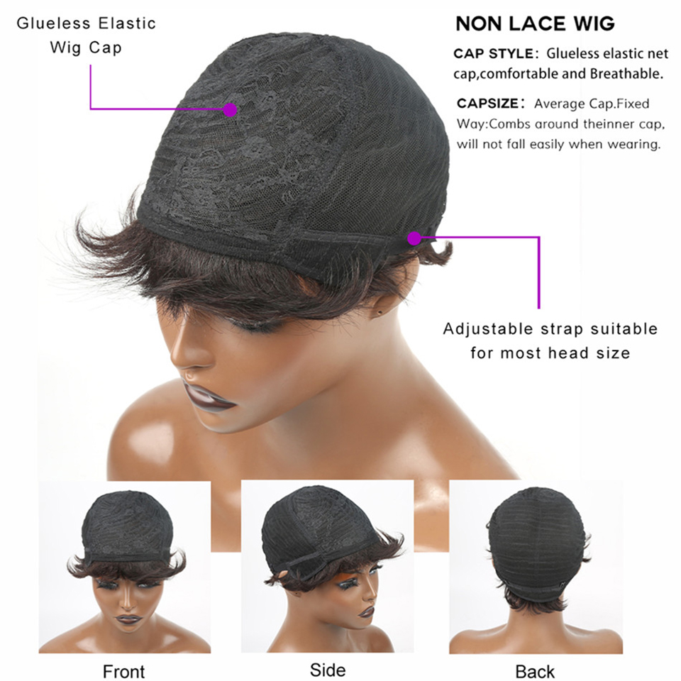 Perruque brésilienne naturelle - Short Pixie Cut Wig Human Hair Cheap avis et prix