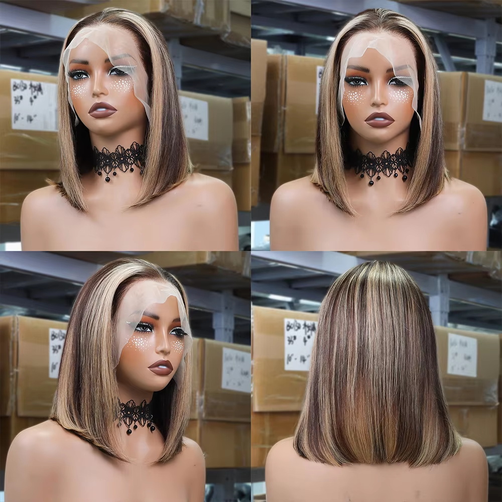 Perruques Bob Blond Miel Cheve - Glueless Wear And Go Human Hair Wig avis et prix