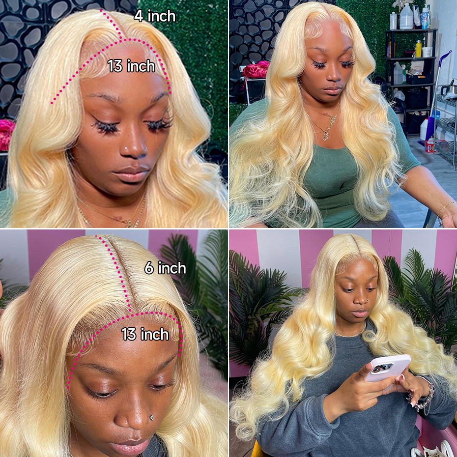 Perruques en cheveux humains R - 613 Blonde Body Wave Lace Front Wig avis et prix