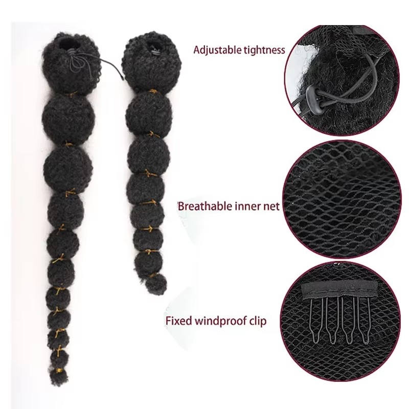 Extension de queue de cheval a - Drawstring Afro Curly Puff Ponytail avis et prix