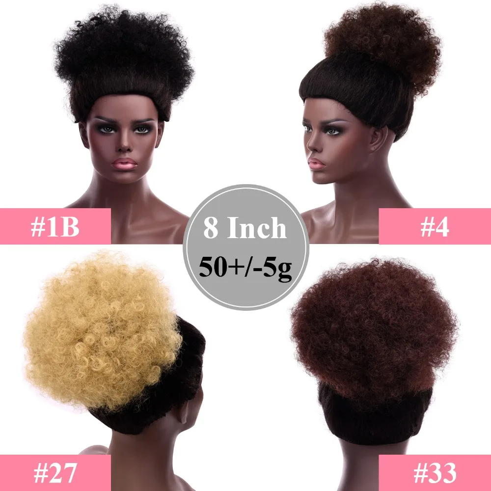 Afro bouffée cordon queue de c - Drawstring Afro Curly Puff Ponytail avis et prix