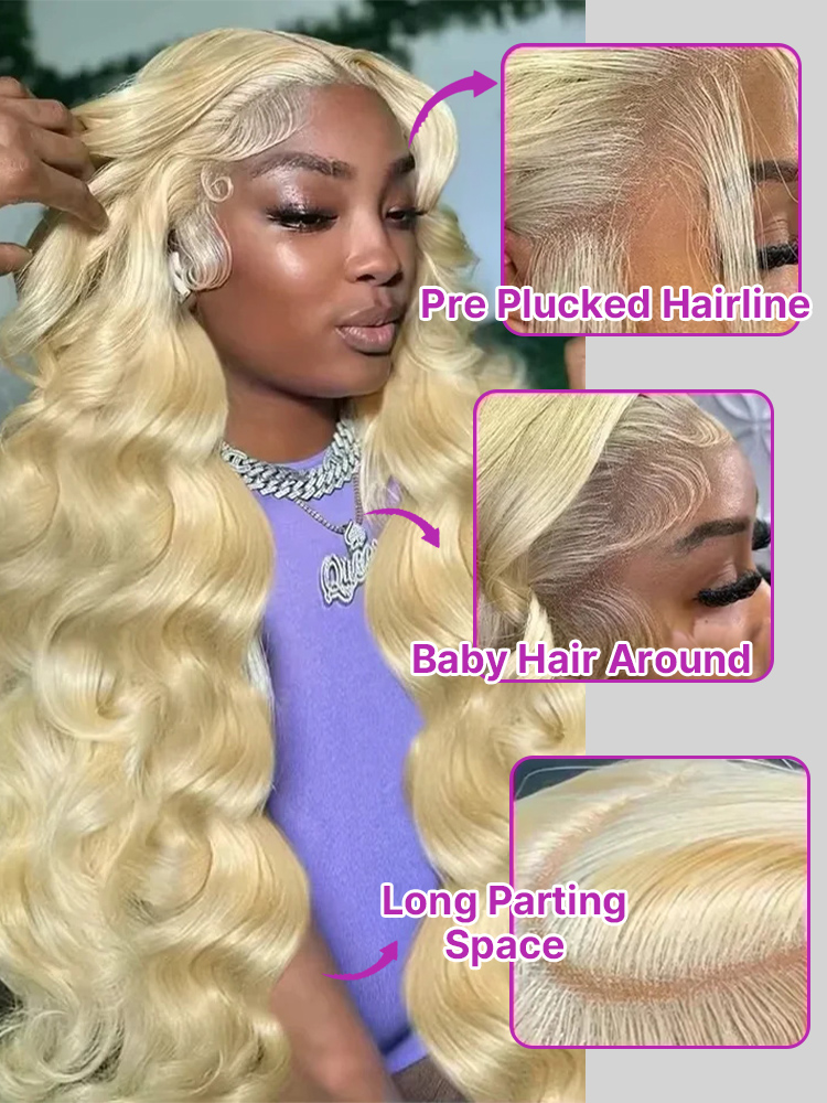 Perruque en cheveux humains bl - 613 Blonde Body Wave Lace Front Wig avis et prix