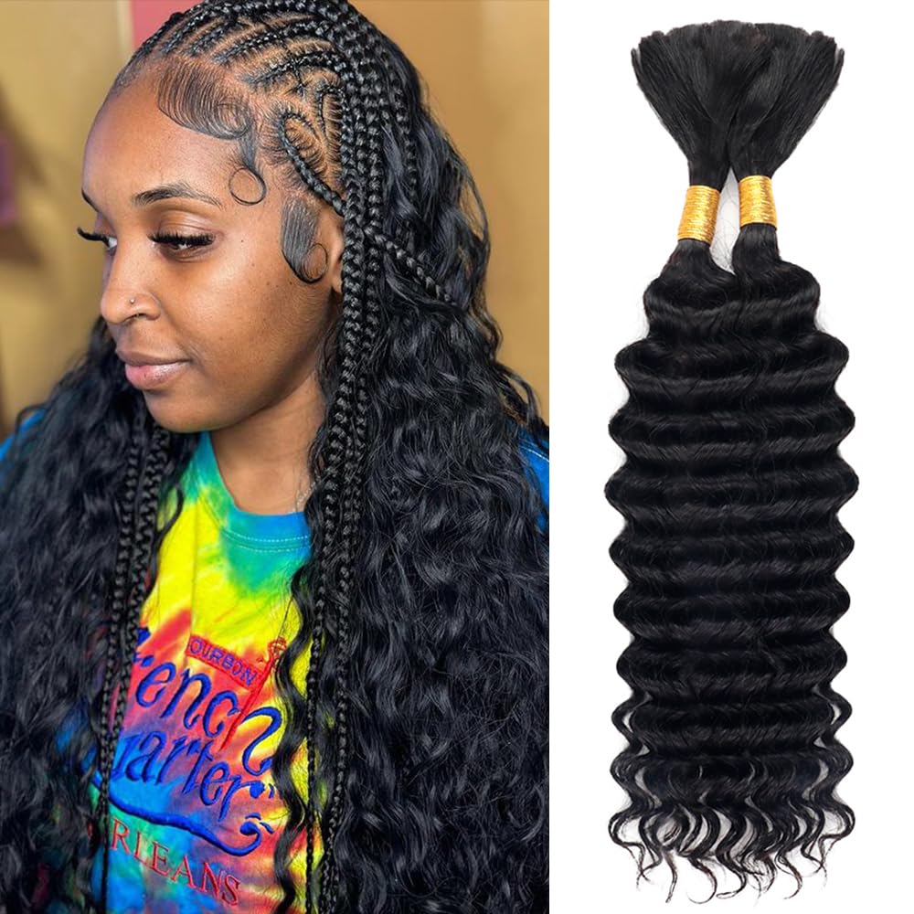 Cheveux humains vierges en vra - Water Wave Bulk Human Hair For Braiding avis et prix