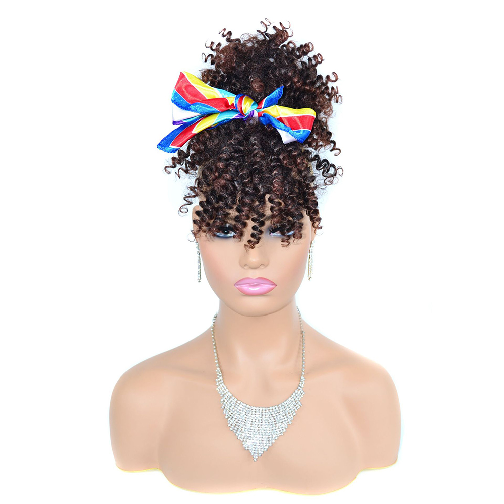 Chignon afro bouclé synthétiqu - Drawstring Afro Curly Puff Ponytail avis et prix