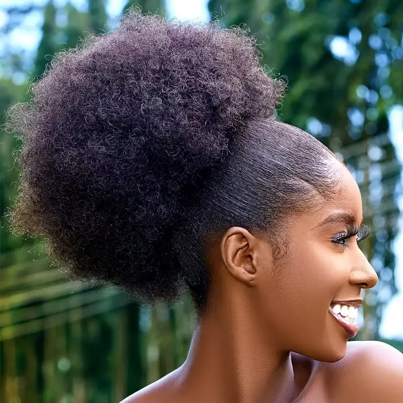 1pc femmes 10 pouces Afro crép - Drawstring Afro Curly Puff Ponytail avis et prix