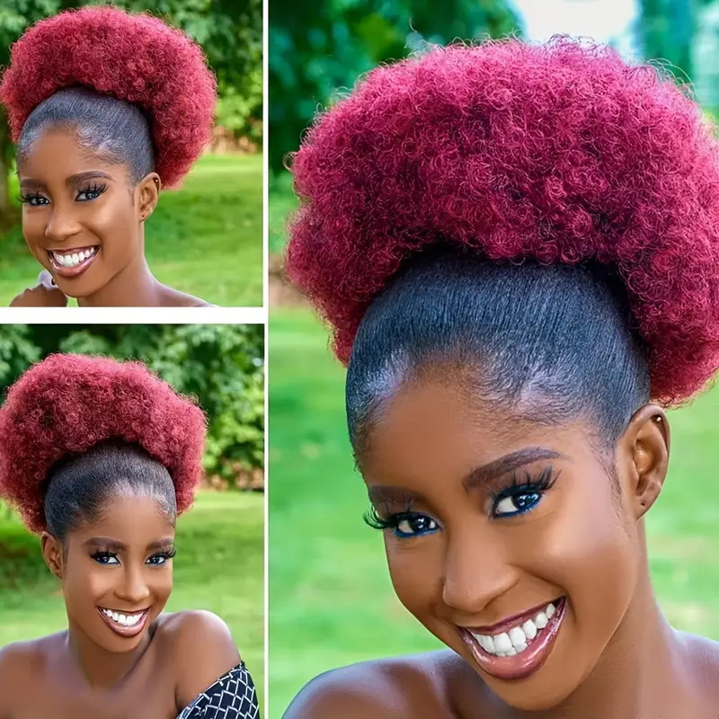 1pc femmes 10 pouces Afro crép - Drawstring Afro Curly Puff Ponytail avis et prix
