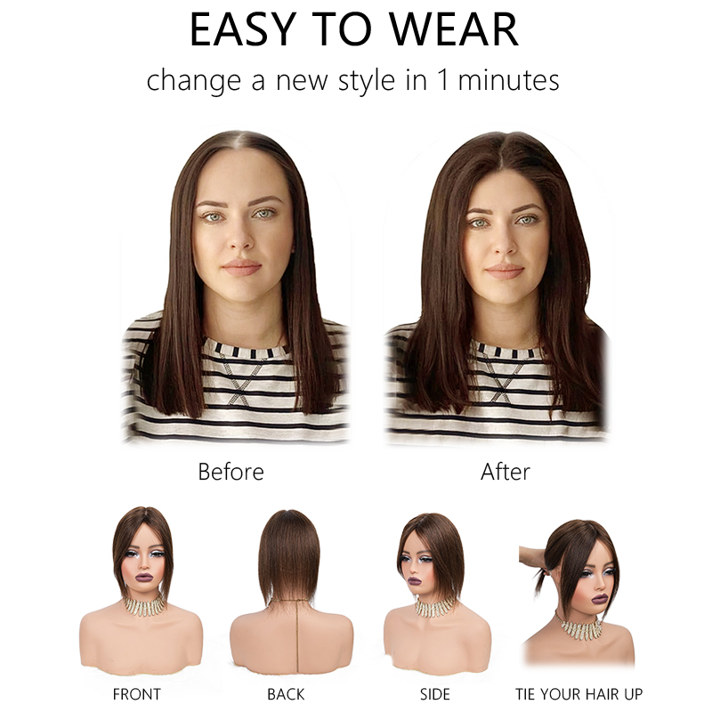 10 pouces 100% cheveux humains - Seamless Clip In Hair Extensions Human Hair avis et prix